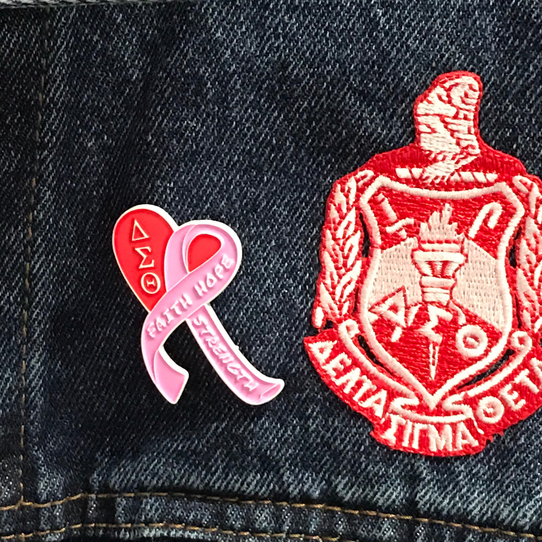 Washington Designs Delta Sigma Theta DST BCA Pink Ribbon Lapel Pin